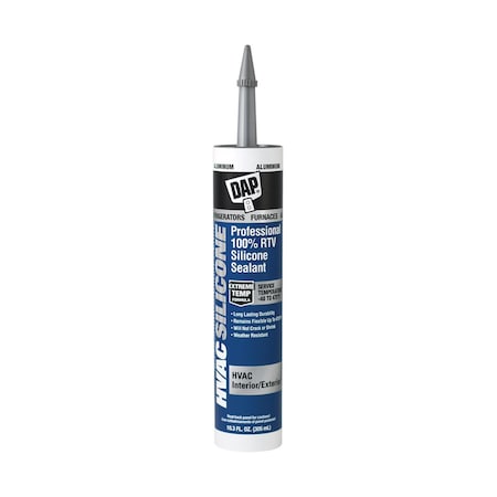 Dap HVAC Sealant, 10.3 Oz, Aluminum, 100% RTV Silicone Base 08012